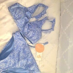 Blue dotted bathing suit